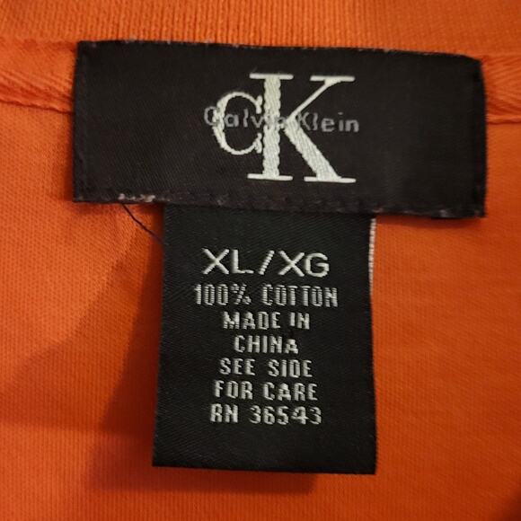 Calvin Klein Polo Shirt XL Rust Orange 100% Cotton Classic Dadcore Menswear - Picture 7 of 7